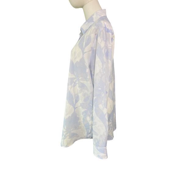 Banana Republic Dillon Blue White Floral Button Down Shirt Size L - Picture 5 of 8